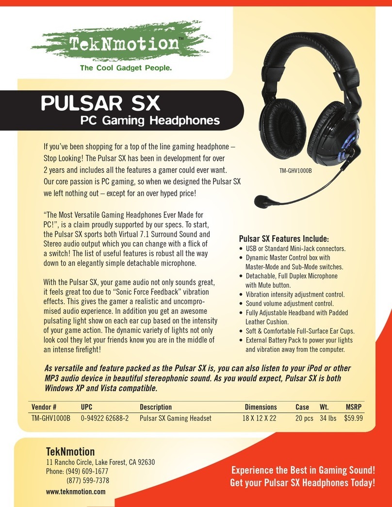 TekNmotion Pulsar SX Manuel utilisateur