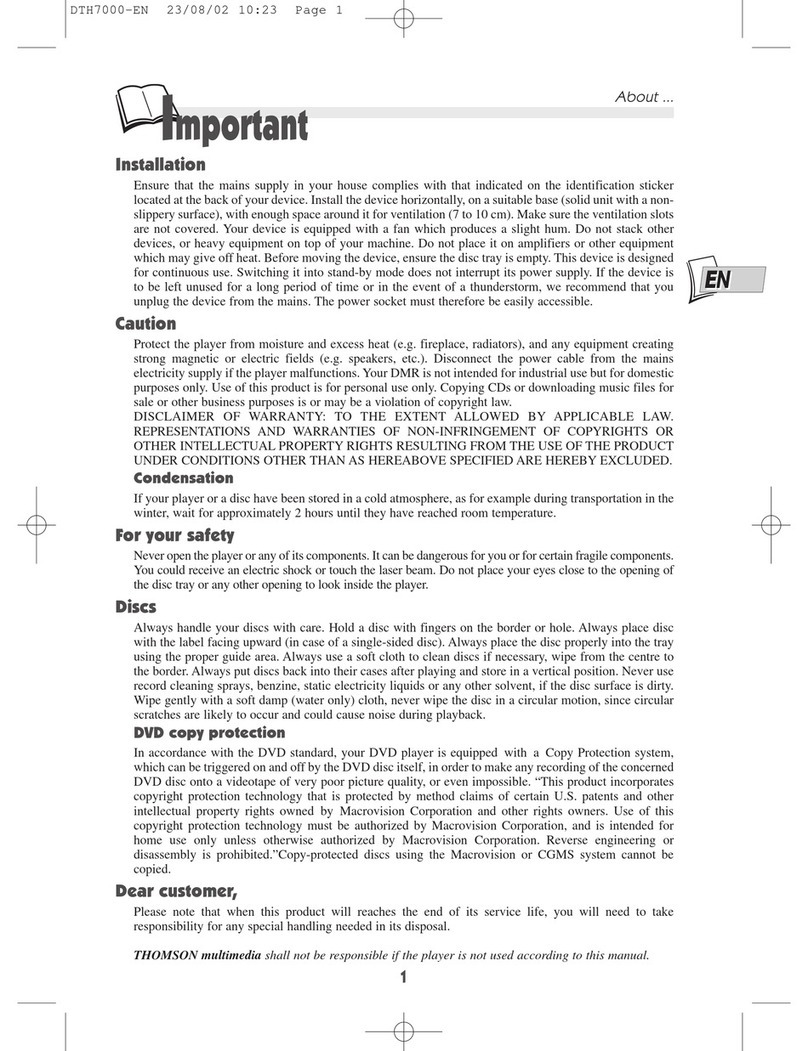 THOMSON DTH7000 Manuel utilisateur