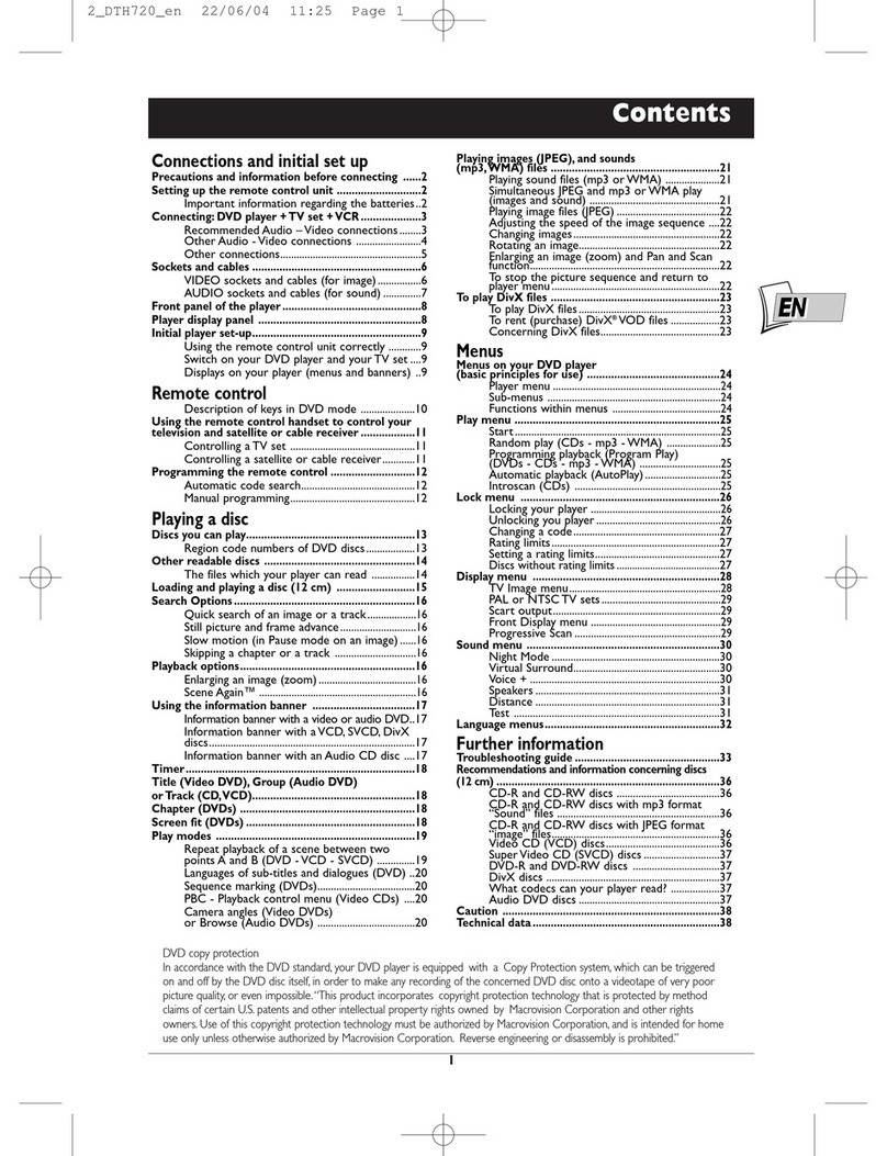 THOMSON DTH720 Manuel utilisateur