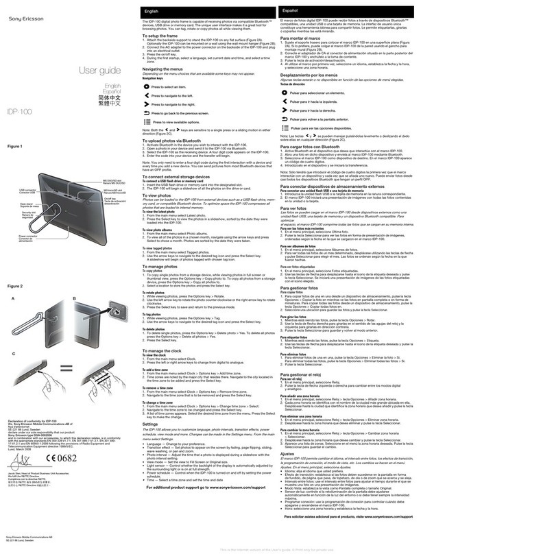 Sony Ericsson IDP-100 Manuel utilisateur