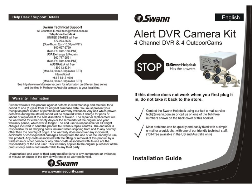 Swann Alert DVR Camera Kit Manuel utilisateur