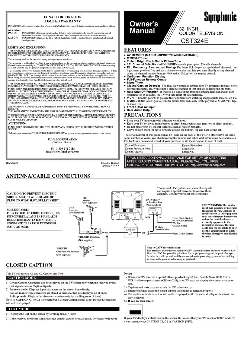 Symphonic CST324E Manuel utilisateur
