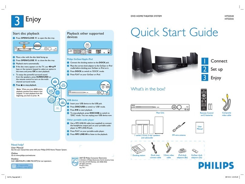 Philips HTS3555/37B Manuel utilisateur Philips HTS3555/37B Manuel utilisateur