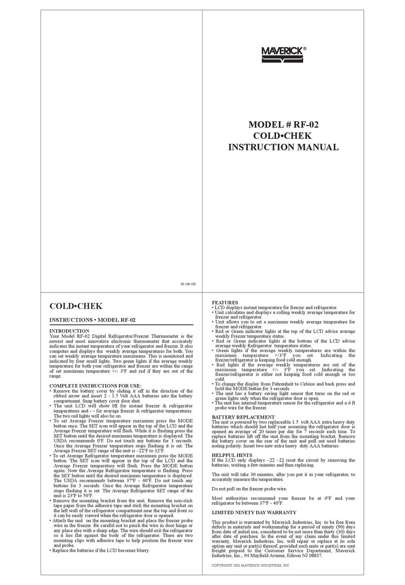 Maverick COLD-CHEK RF-02 Manuel utilisateur