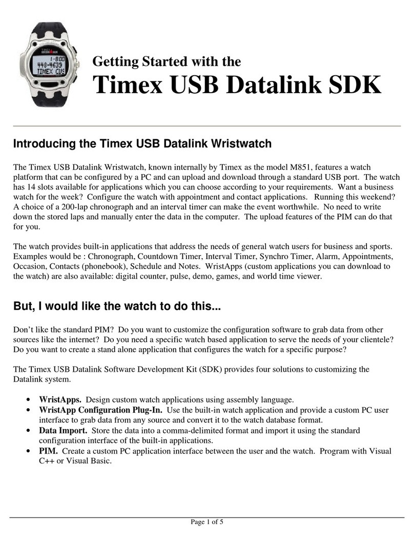 Timex M851 Manuel utilisateur