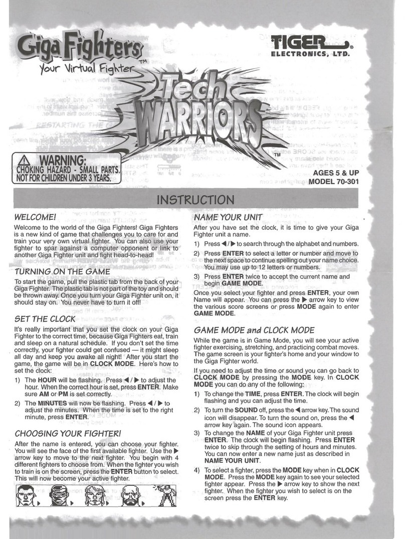 Tiger Tech Warriors Manuel utilisateur