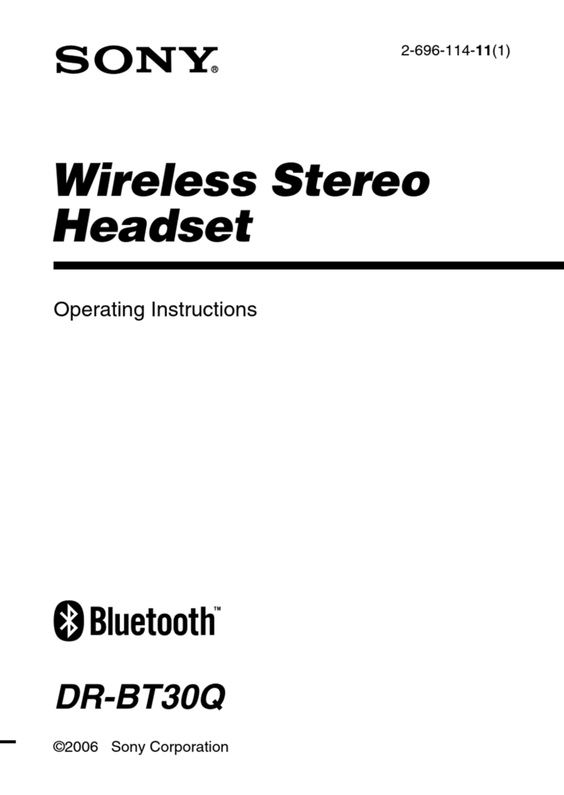 Sony DR-BT30Q - Wireless Stereo Headset Manuel utilisateur
