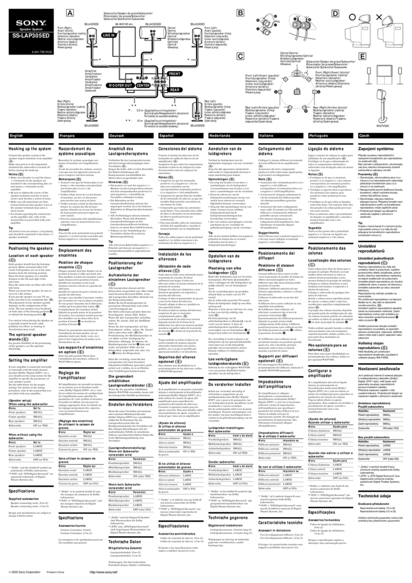 Sony SS-LAP305ED Manuel utilisateur