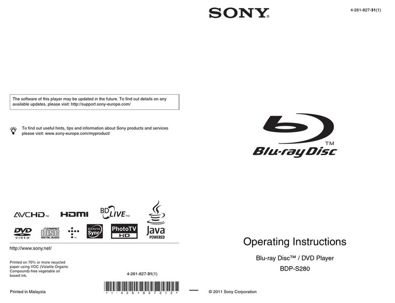 Sony BDP-S280 Manuel utilisateur