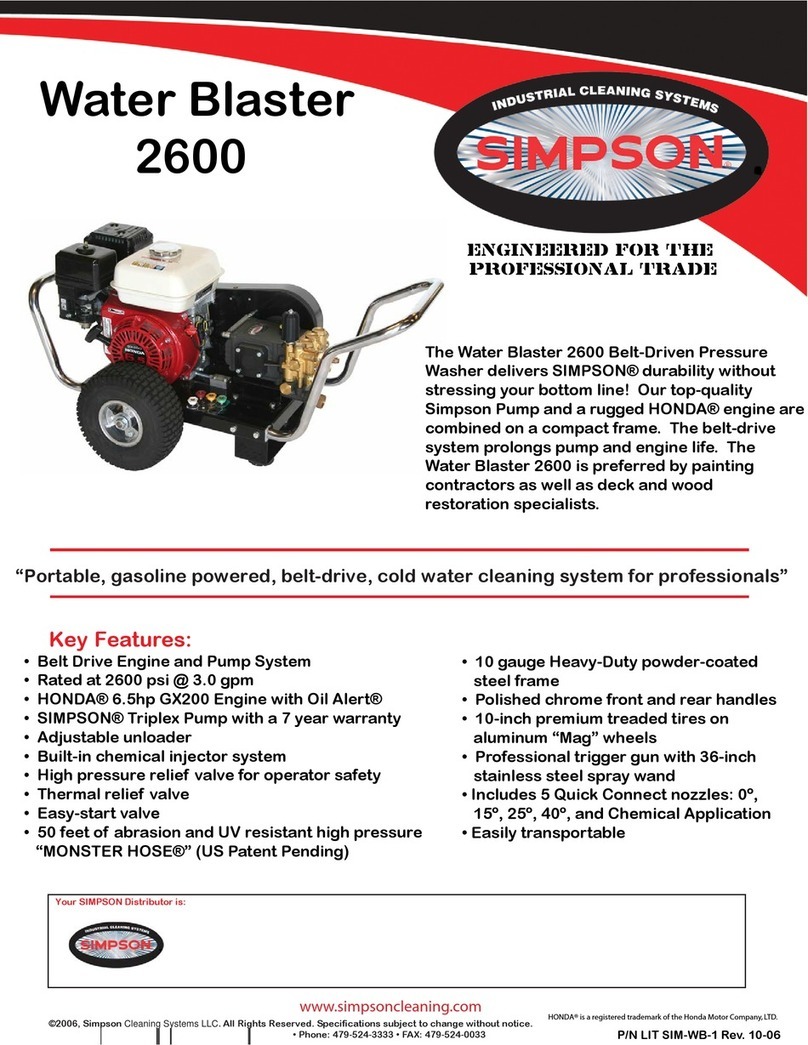 Simpson WATER BLASTER 2600 Manuel du propriétaire