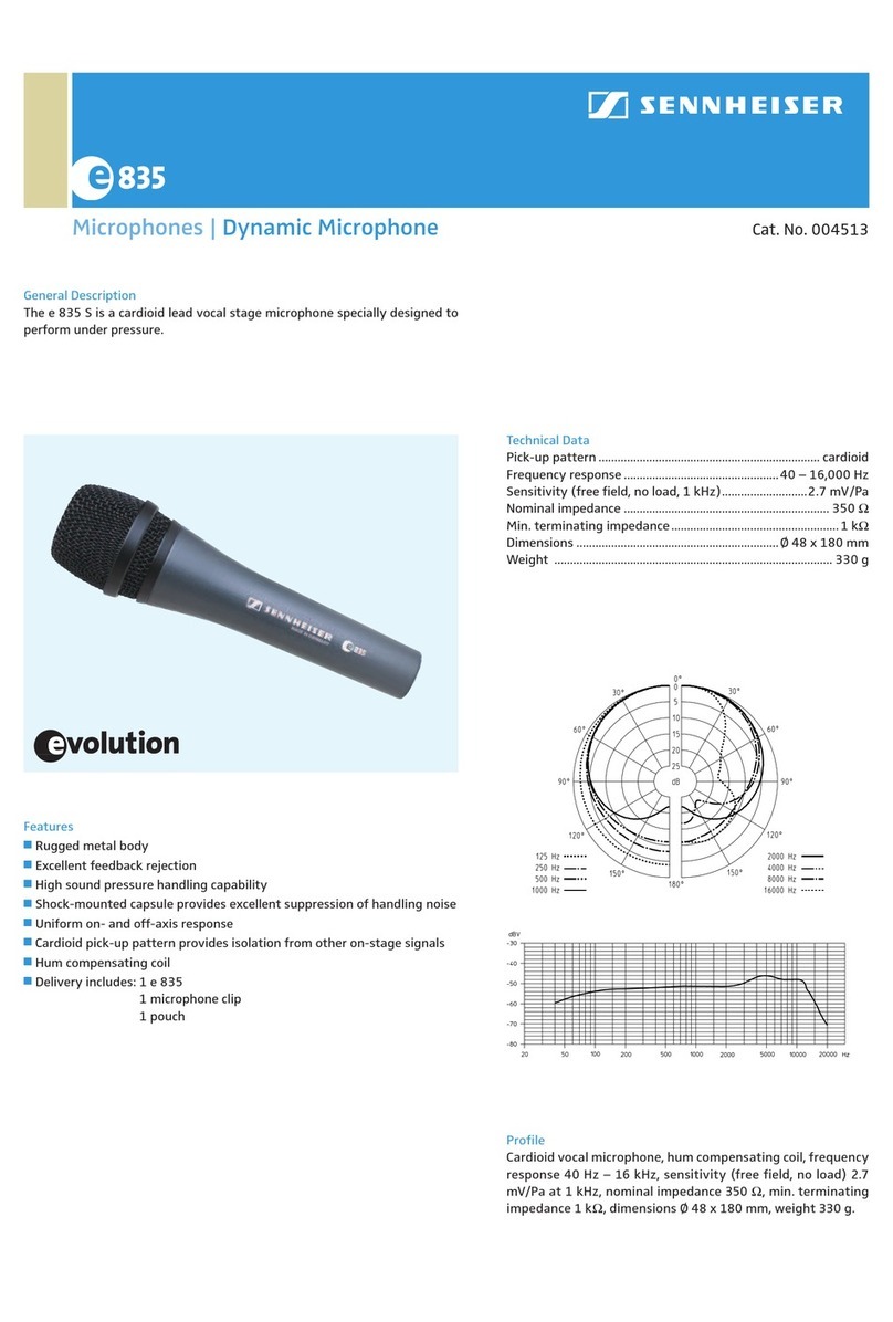 Sennheiser Evolution E 835 Manuel utilisateur