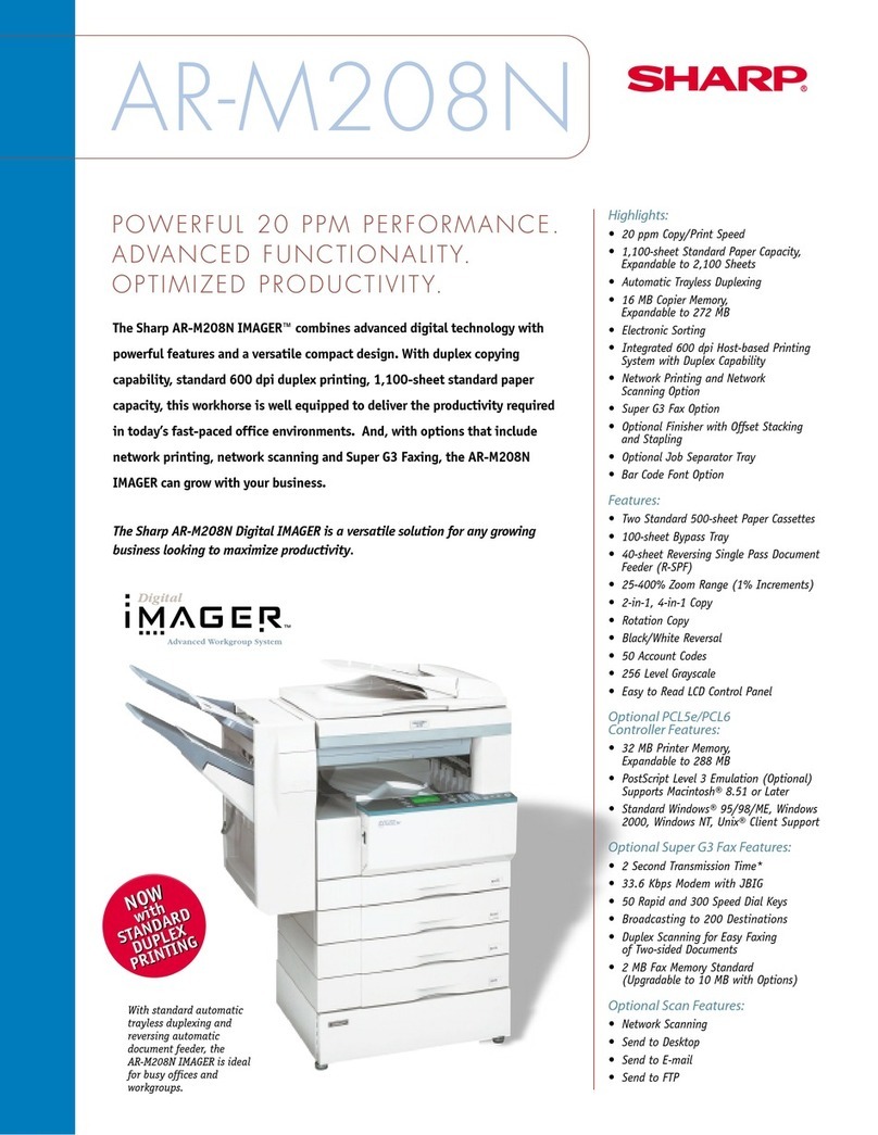 Sharp AR-M208N imager Manuel utilisateur