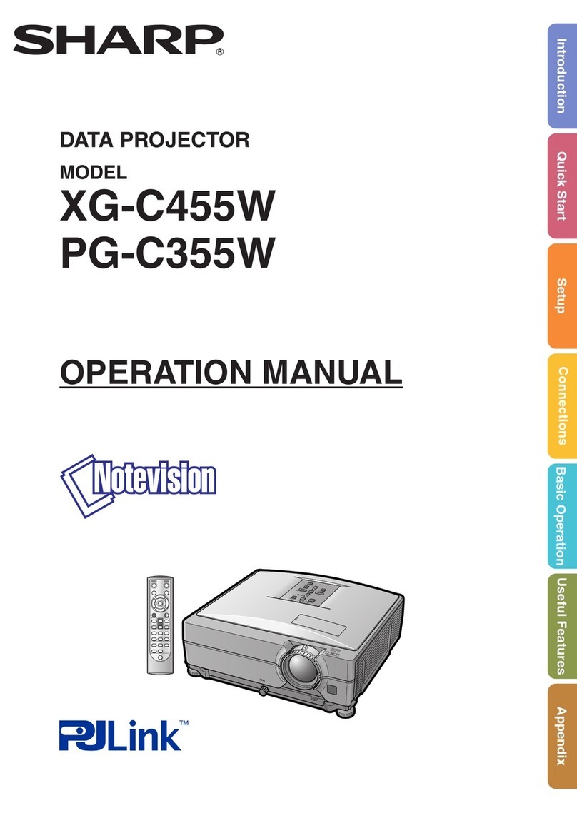 Sharp PG-C355W - Notevision WXGA LCD Projector Manuel utilisateur