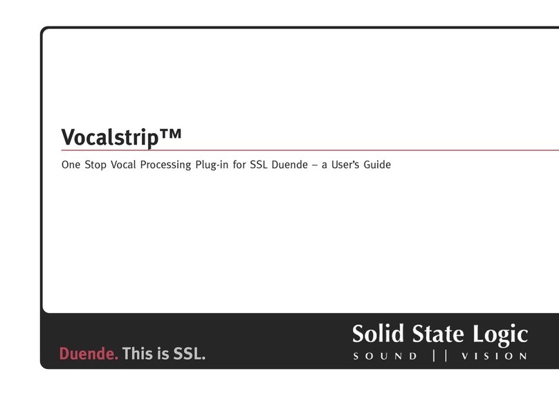 Solid State Logic One Stop Vocal Processing Plug-in Vocalstrip Manuel utilisateur