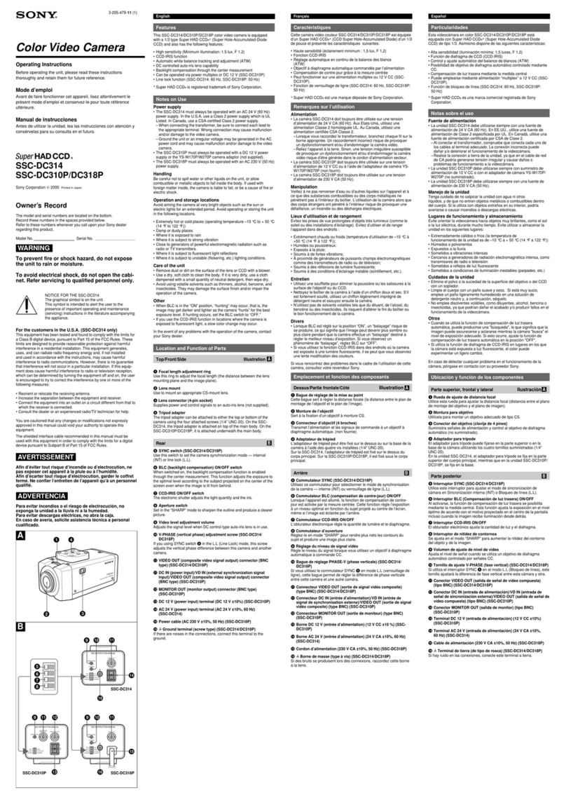 Sony Super HAD CCD SSC-DC310P Manuel utilisateur