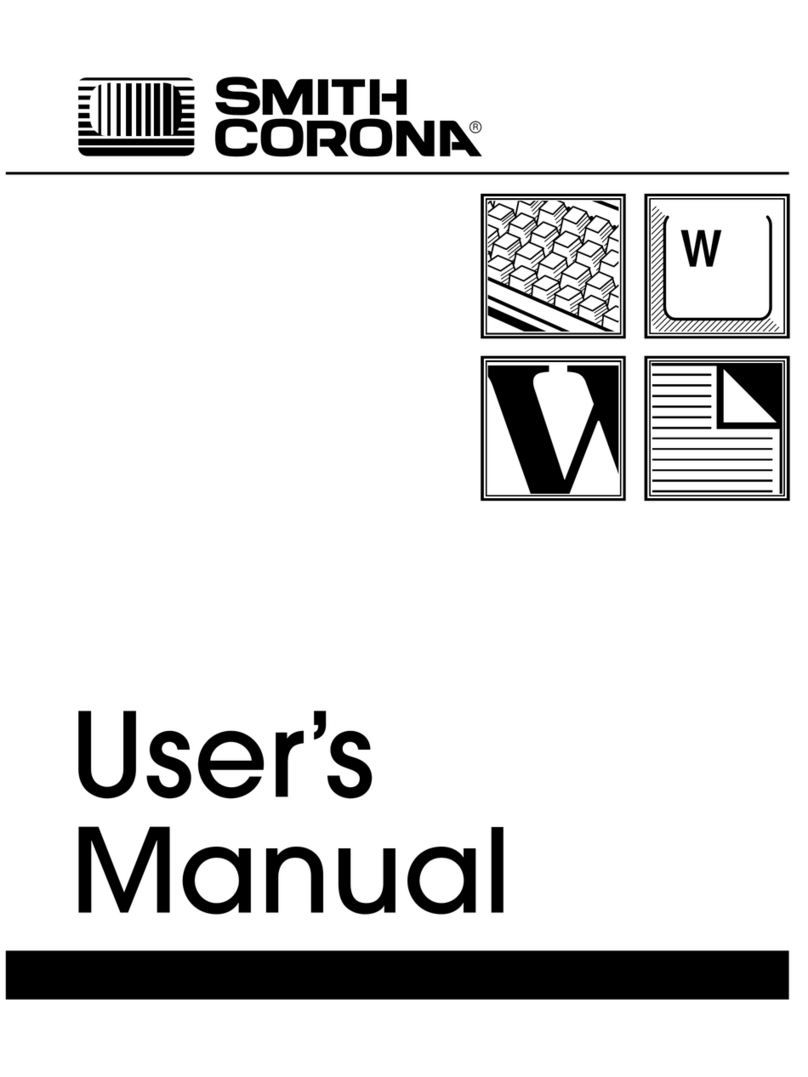 Smith Corona Typewriter Manuel utilisateur