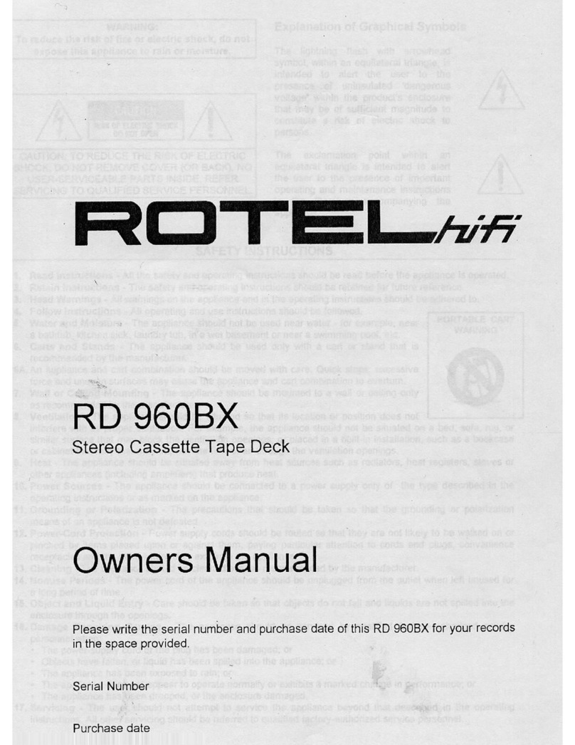 Rotel RD 960BX Manuel utilisateur Rotel RD 960BX Manuel utilisateur