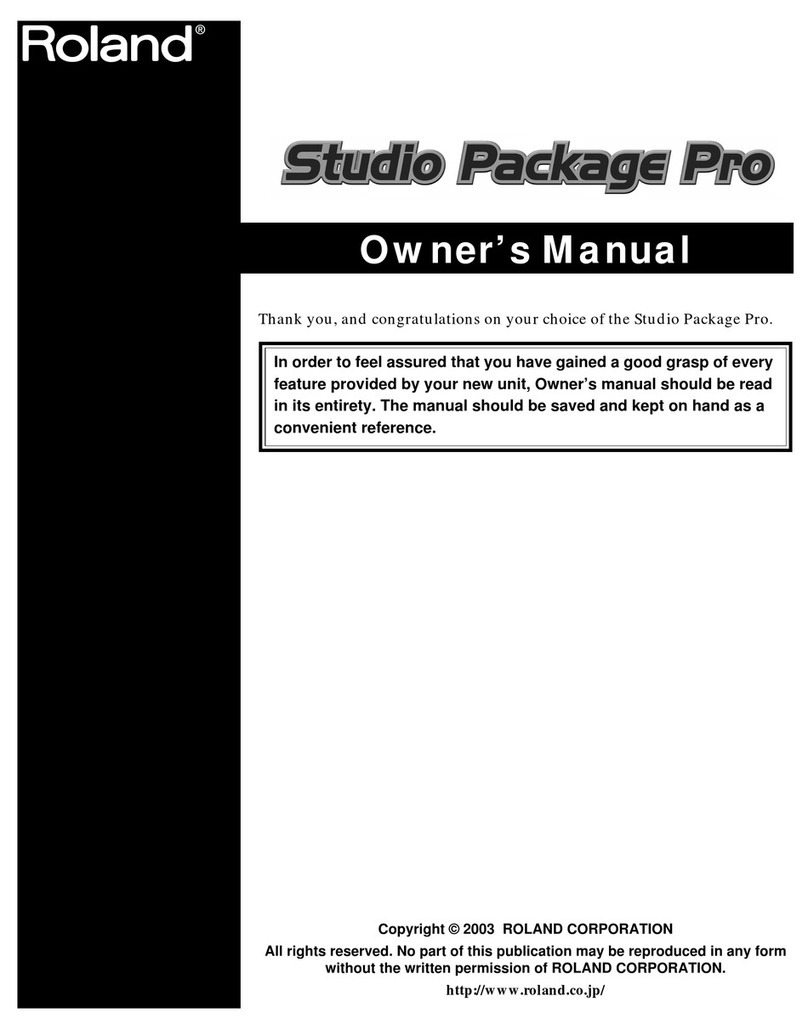 Roland Studio Package Pro Manuel utilisateur