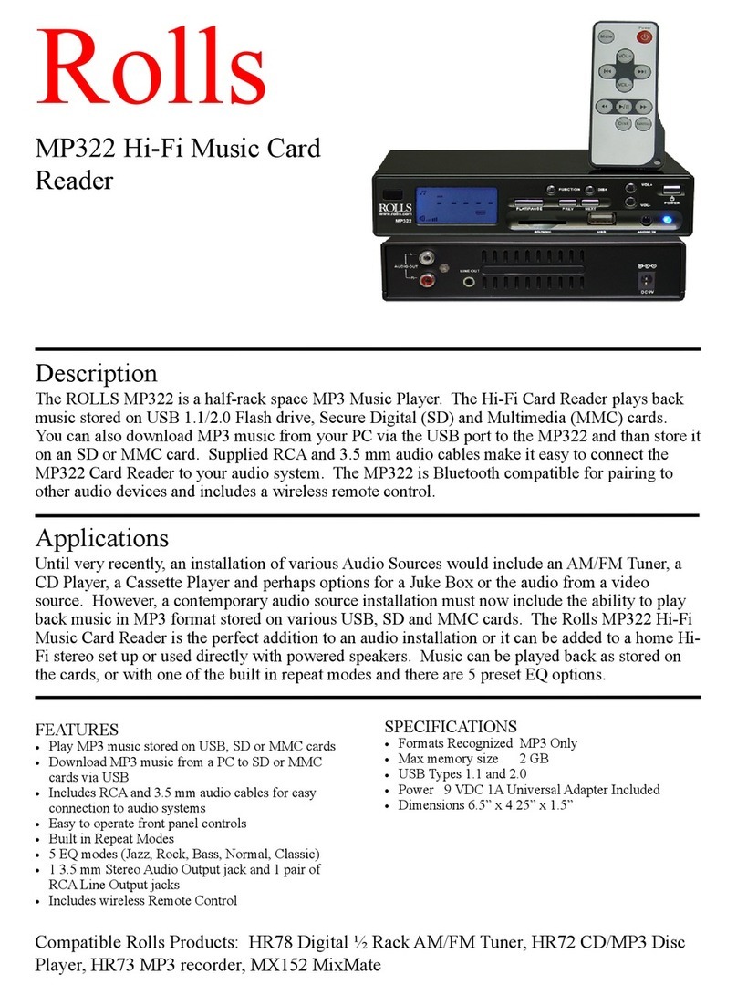 Rolls MP322 Manuel utilisateur