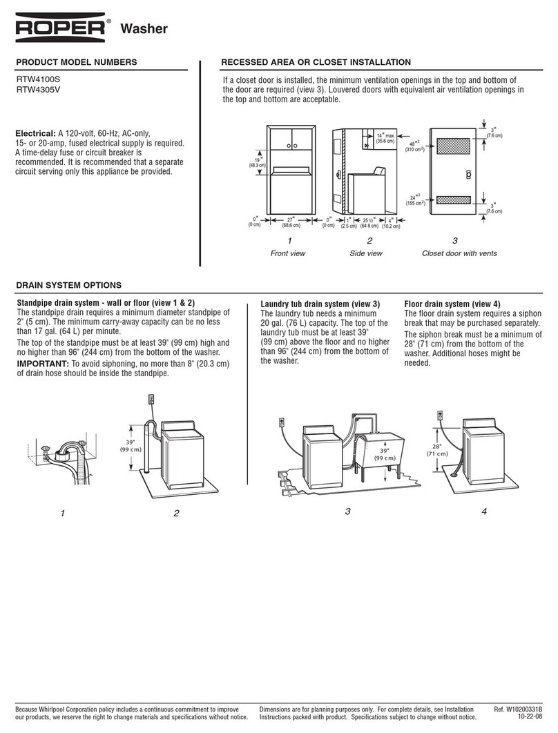 Roper RTW4100S Manuel utilisateur