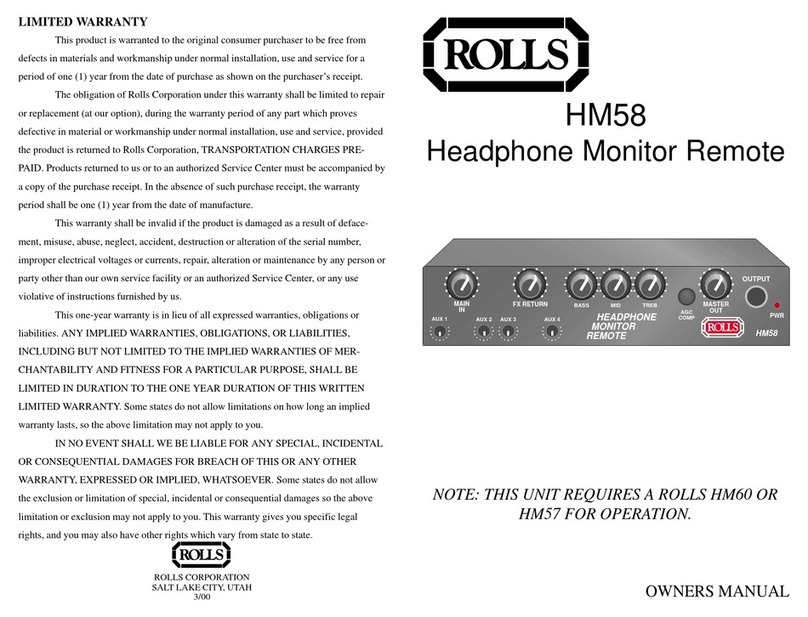 Rolls HM58 Manuel utilisateur