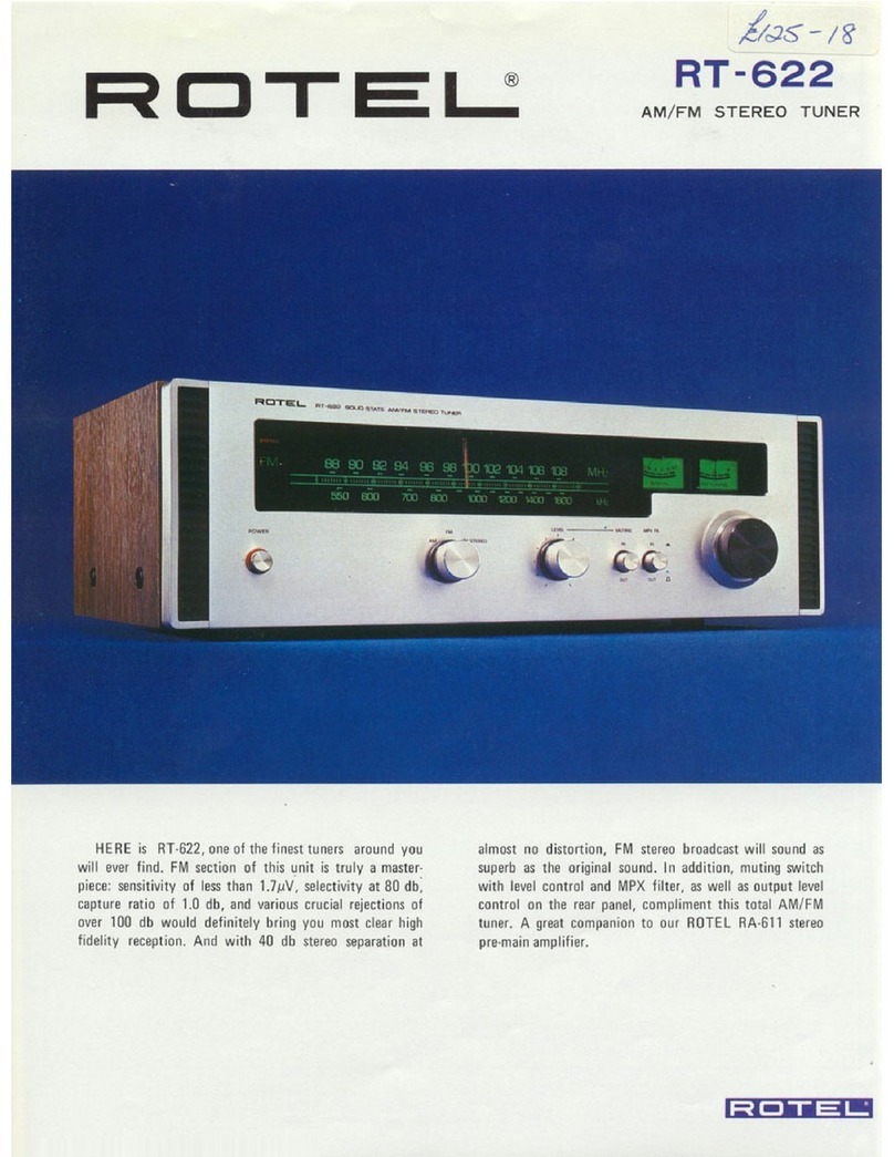 Rotel RT-622 Manuel utilisateur Rotel RT-622 Manuel utilisateur