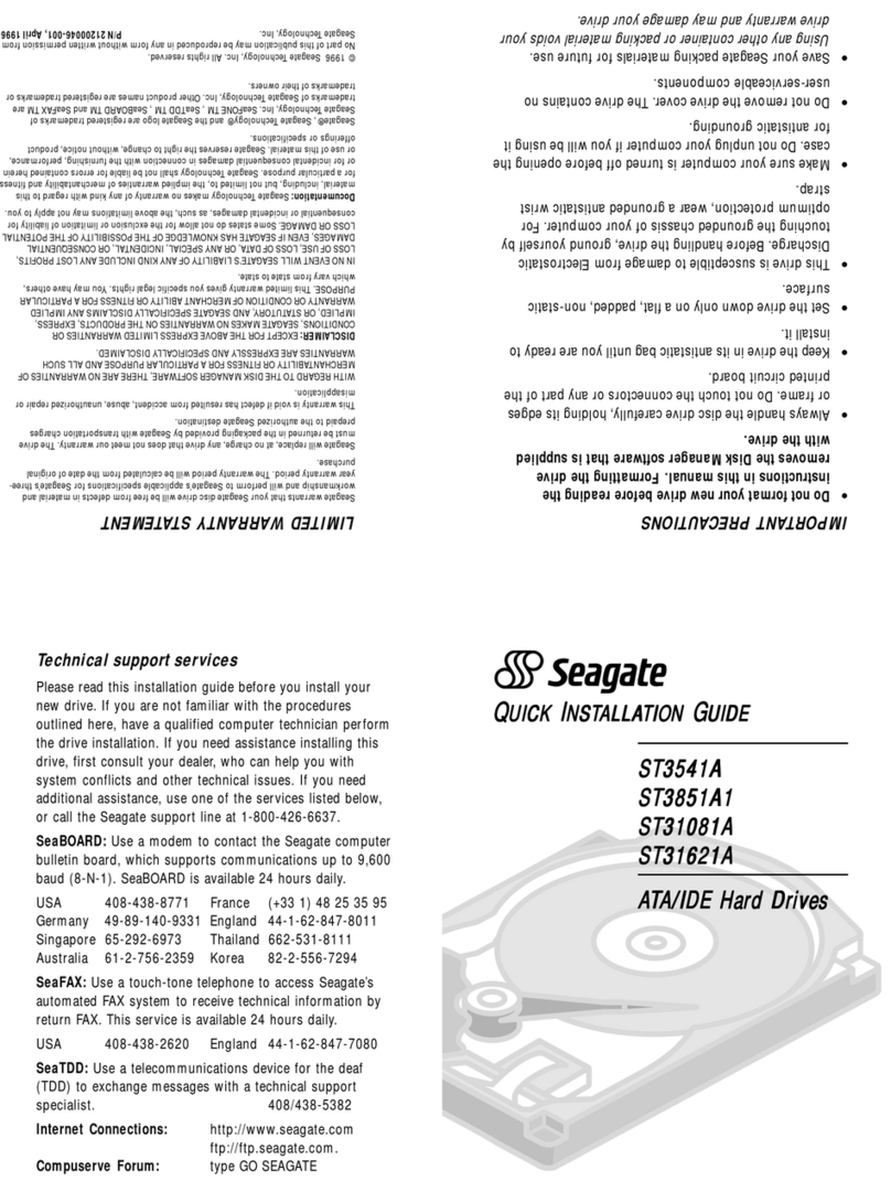 Seagate ST31081A Manuel utilisateur