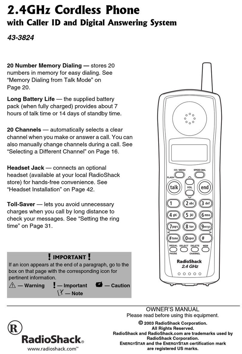 Radio Shack 43-3824 Manuel utilisateur