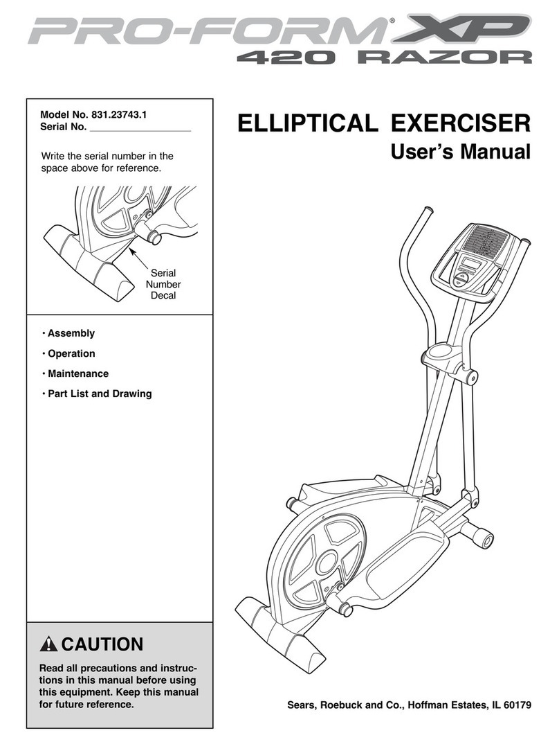Pro-Form 831.23743.1 Manuel utilisateur Pro-Form 831.23743.1 Manuel utilisateur