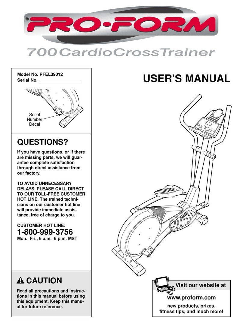 Pro-Form PFEL39012 Manuel utilisateur Pro-Form PFEL39012 Manuel utilisateur