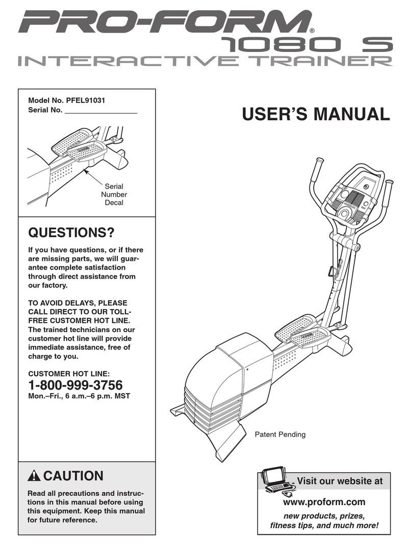 Pro-Form PFEL91031 Manuel utilisateur