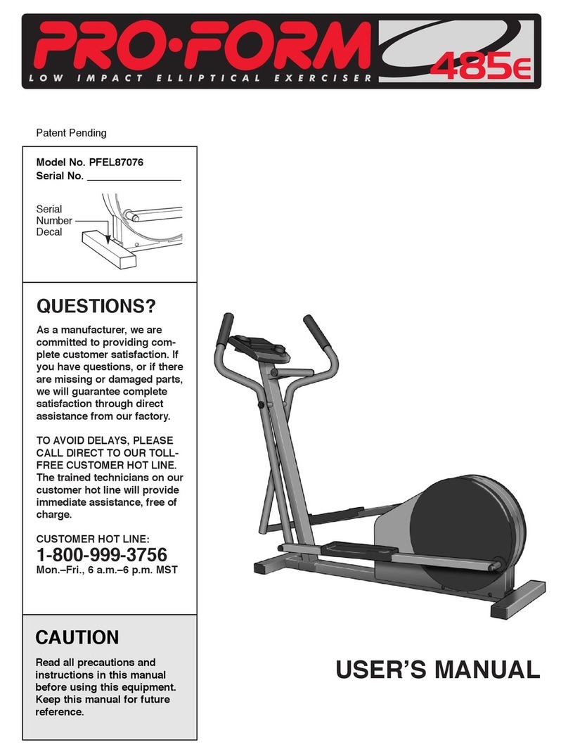 Pro-Form PFEL87076 Manuel utilisateur