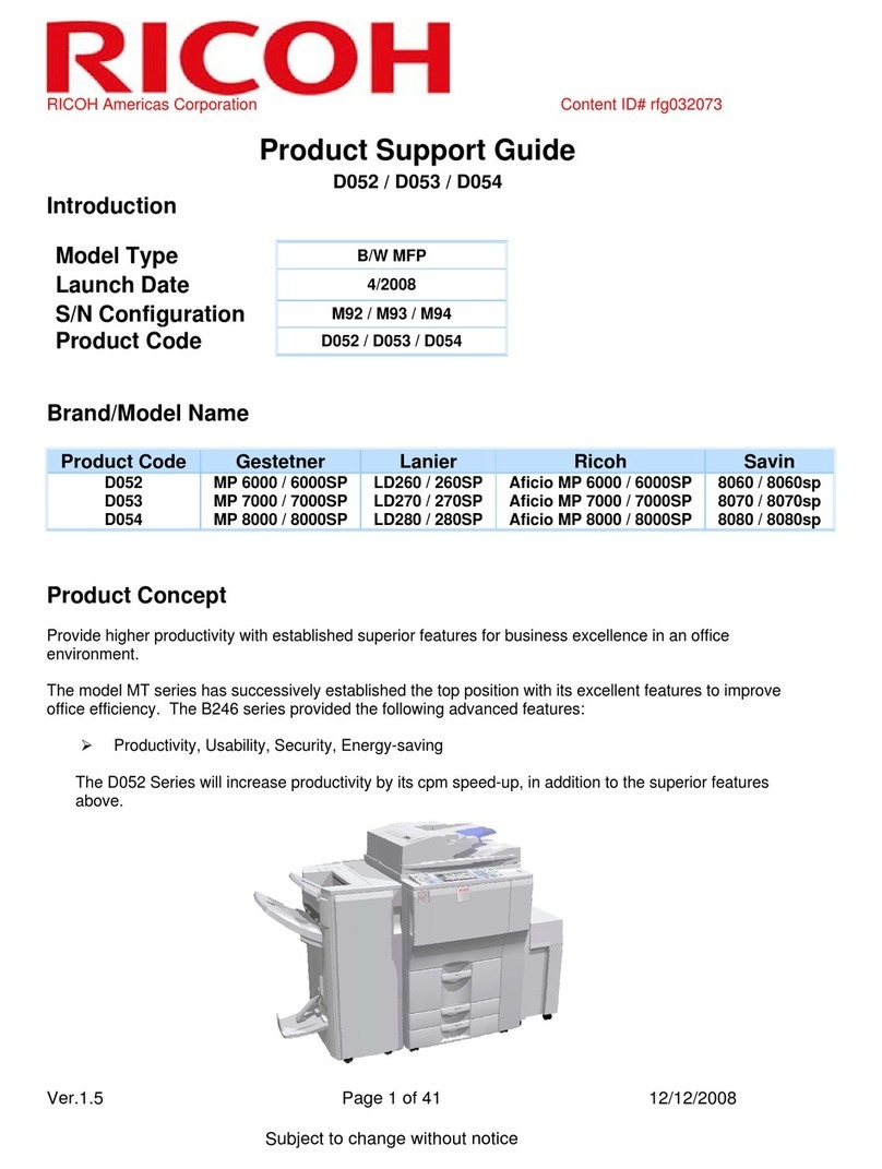 Ricoh D052 SERIES Instructions d'installation