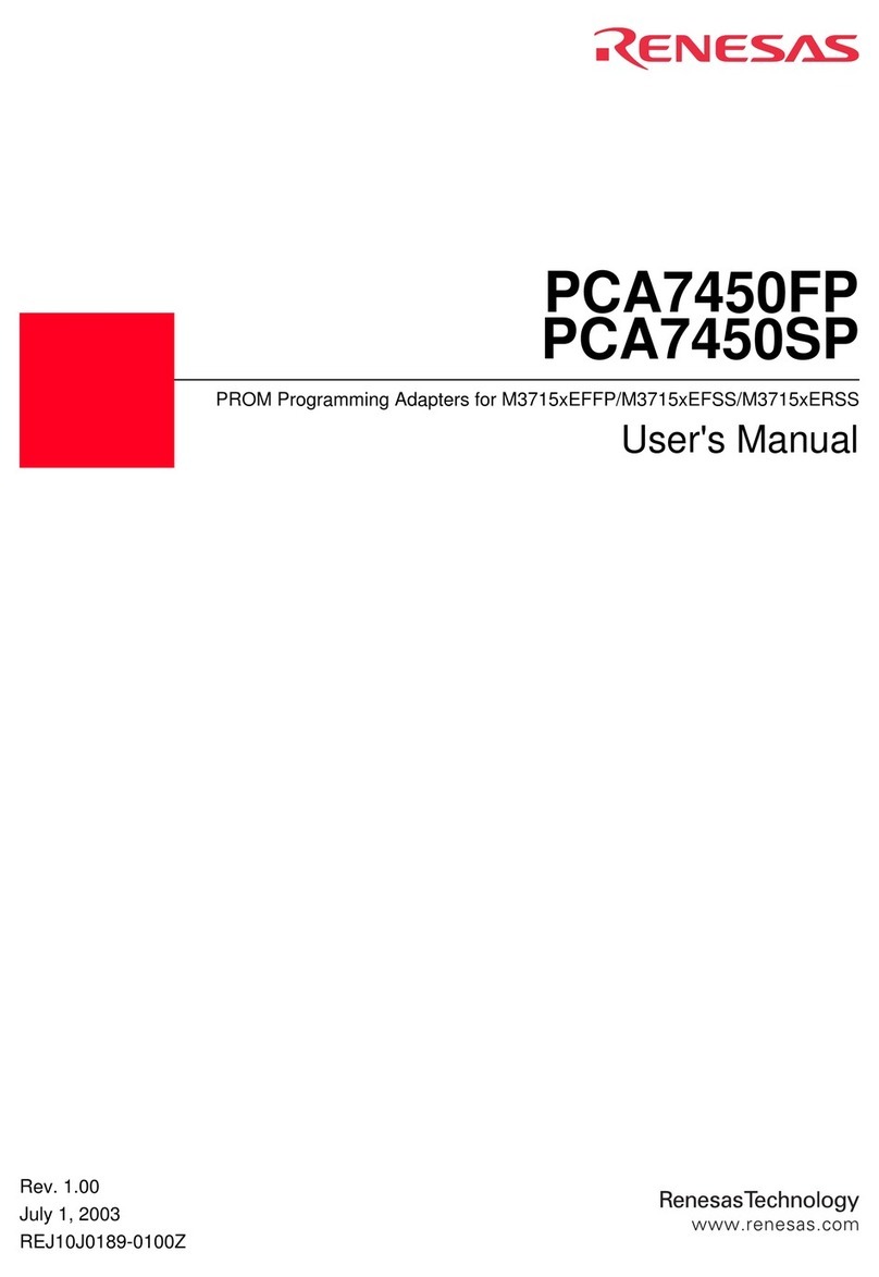 Renesas PROM Programming Adapters PCA7450FP Manuel utilisateur