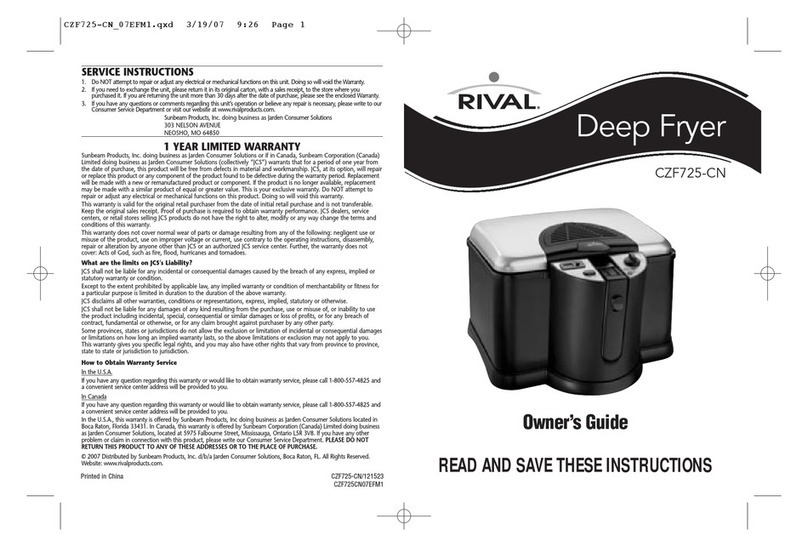 Rival CZF725-CN Manuel utilisateur