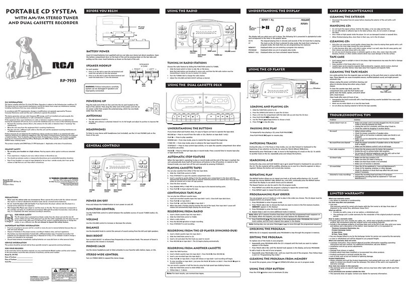 RCA RP-7953 Manuel utilisateur