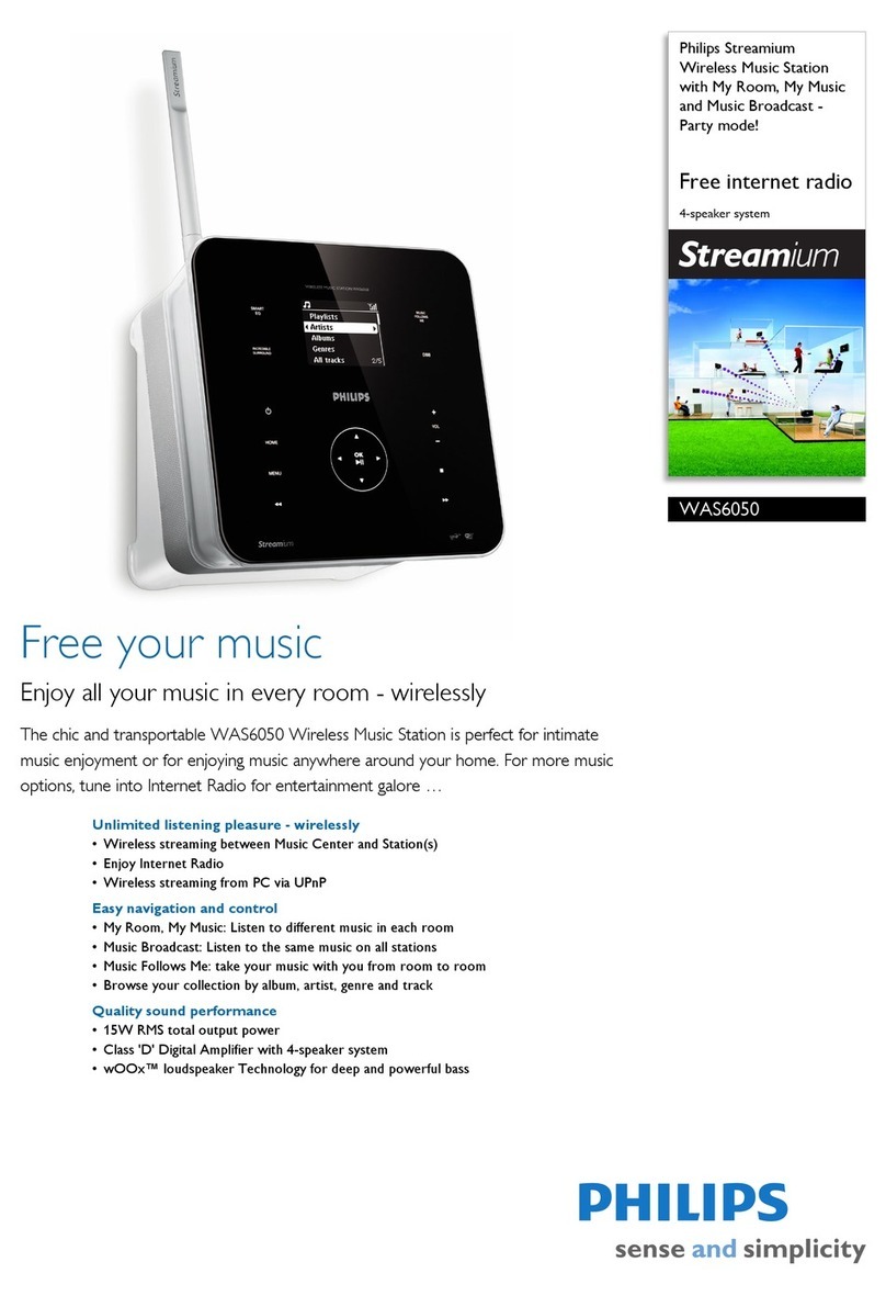 Philips Stremium WAS6050 Manuel utilisateur Philips Stremium WAS6050 Manuel utilisateur