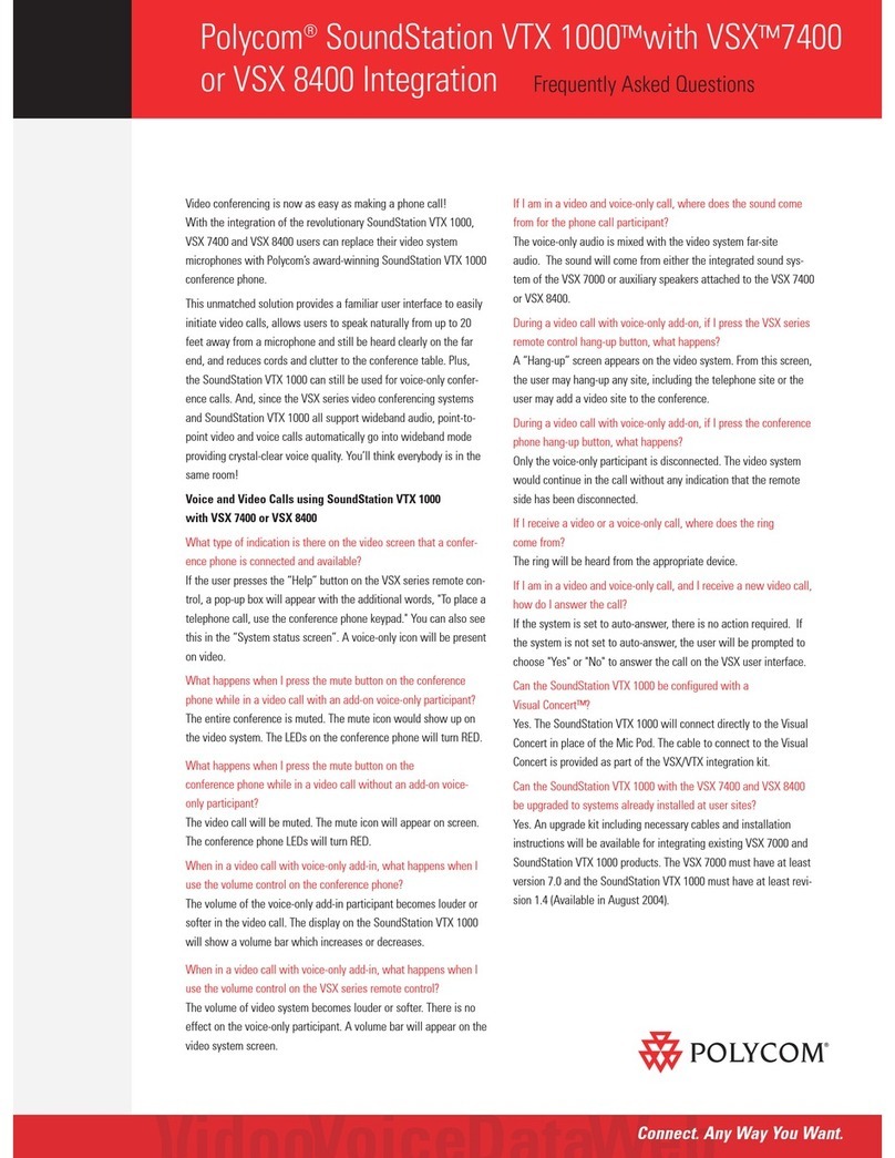 Polycom SoundStation VSX 8400 Mode d’emploi