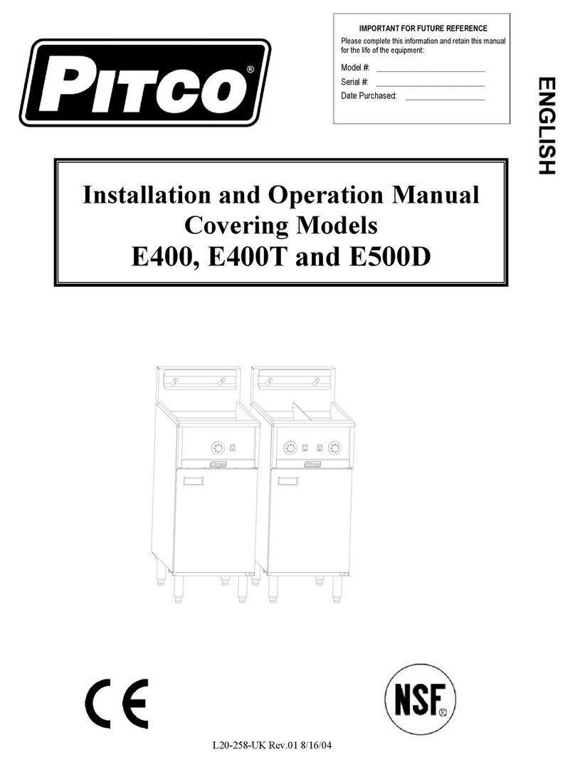 Pitco E400 Manuel utilisateur