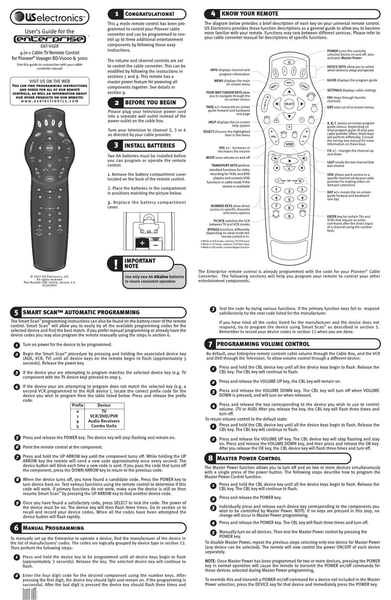 US Electronics 3000 Manuel utilisateur