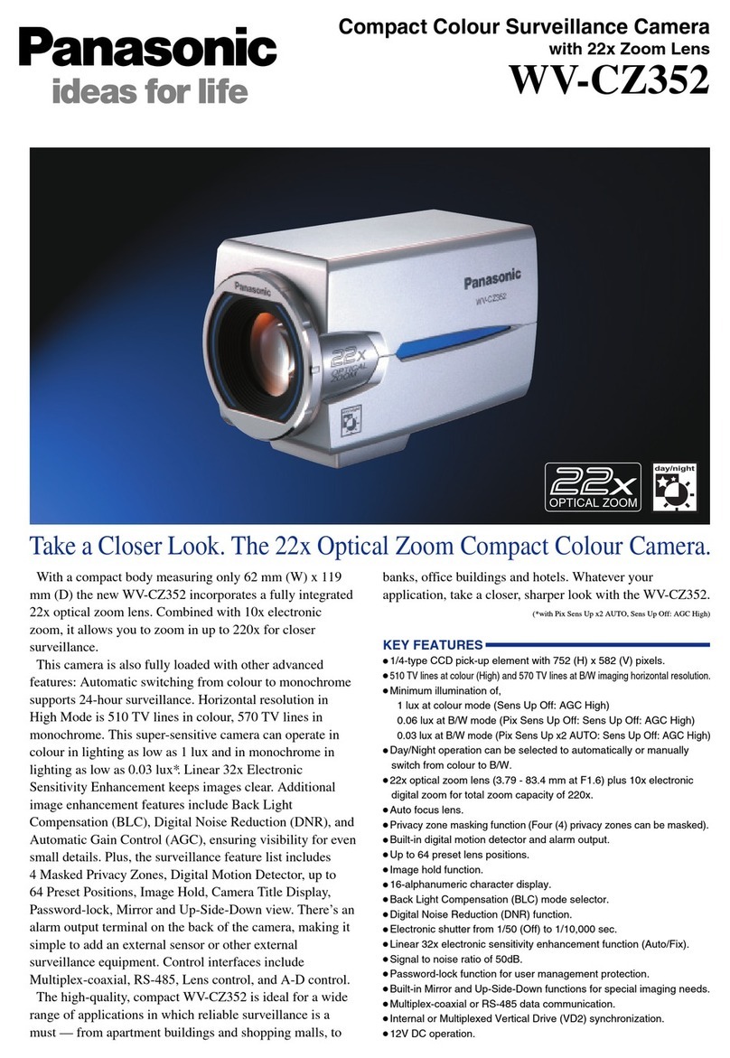 Panasonic WV-CZ352 Manuel utilisateur Panasonic WV-CZ352 Manuel utilisateur