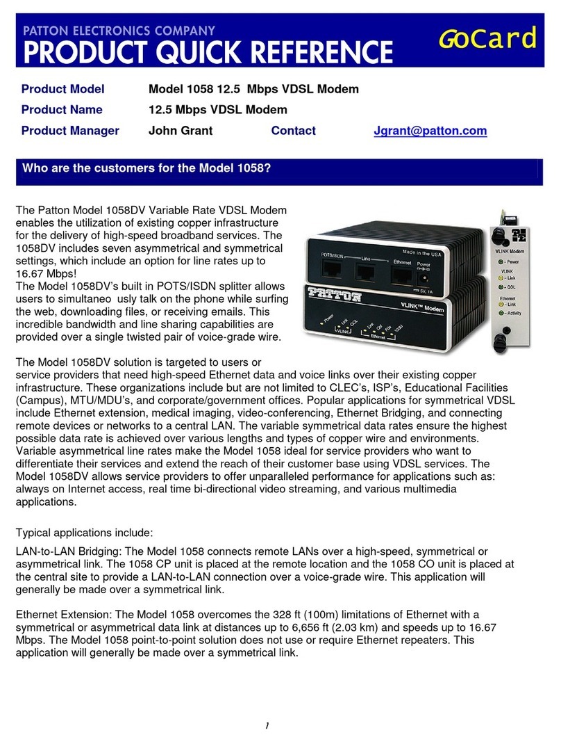 Patton electronics 1058 Manuel utilisateur