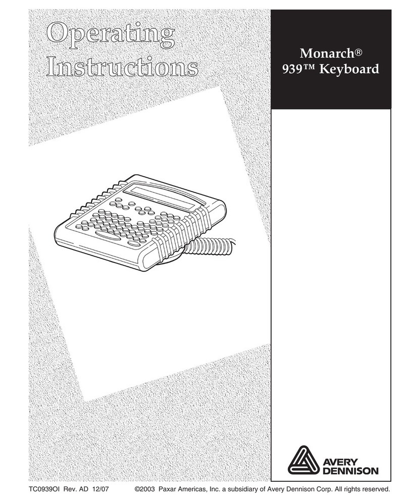 Paxar Monarch 939 Manuel utilisateur