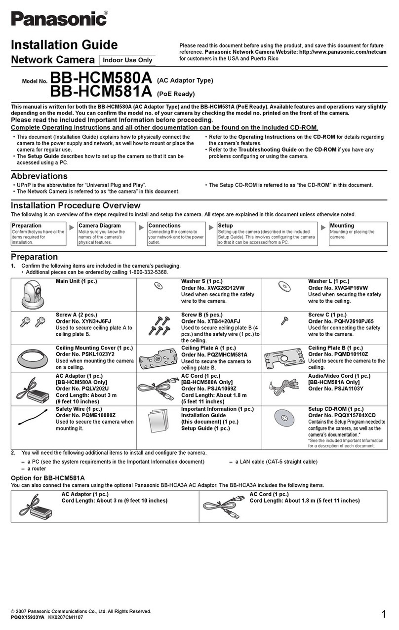 Panasonic BB-HCM581A - Network Camera Pan Manuel utilisateur