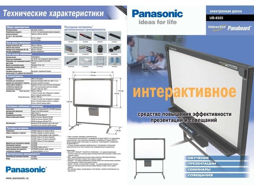 Panasonic Panaboard UB-8325 Manuel