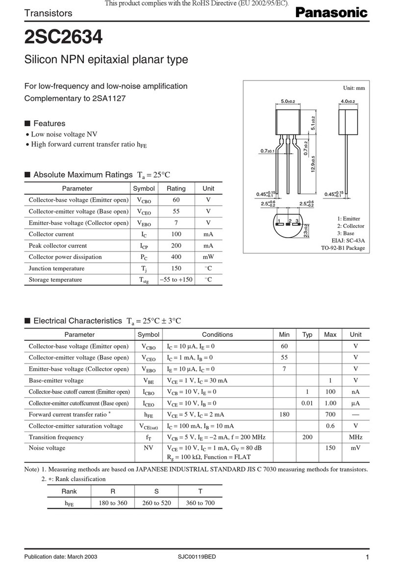 Panasonic 2SC2634 Manuel utilisateur Panasonic 2SC2634 Manuel utilisateur