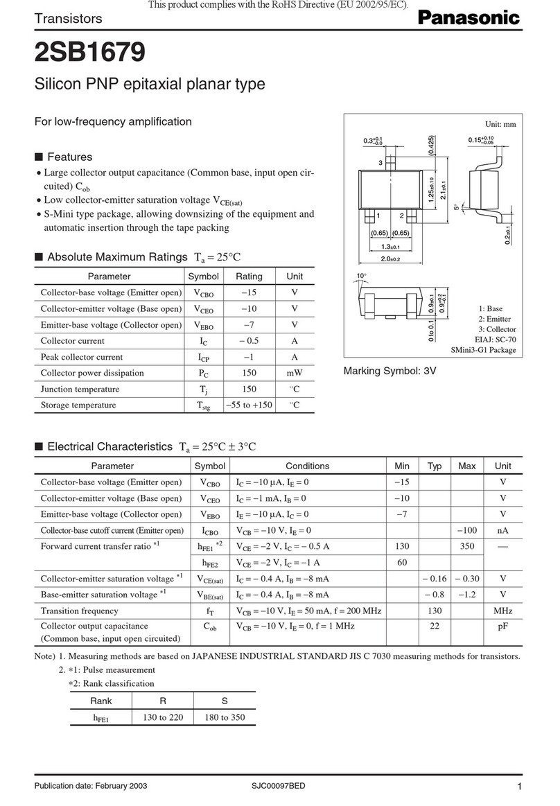 Panasonic 2SB1679 Manuel utilisateur