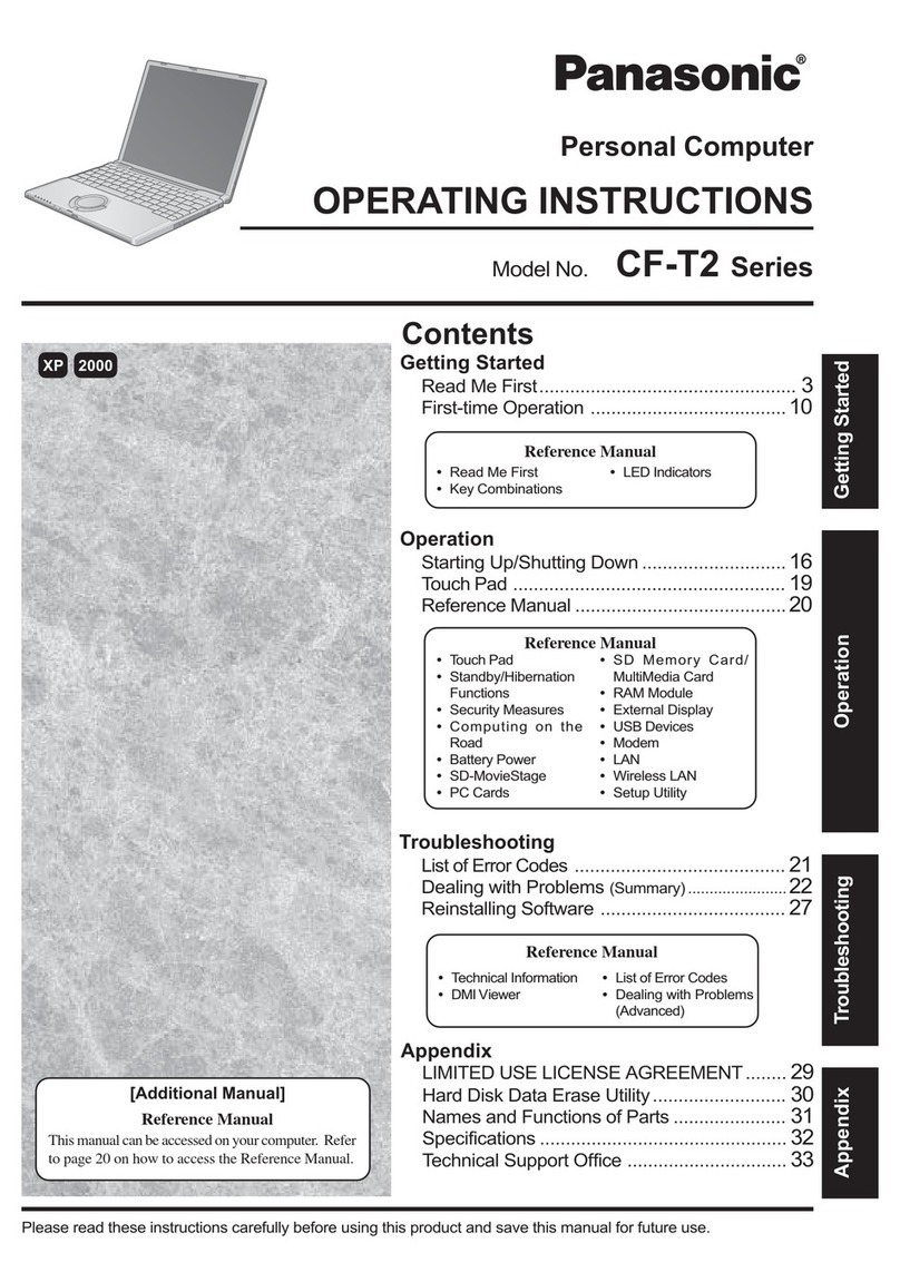 Panasonic CF-T2 Series Manuel utilisateur