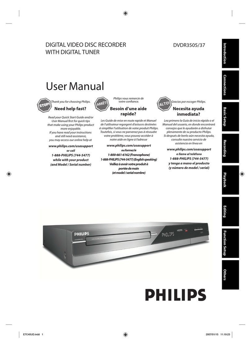 Philips DVDR3505/37 Manuel utilisateur
