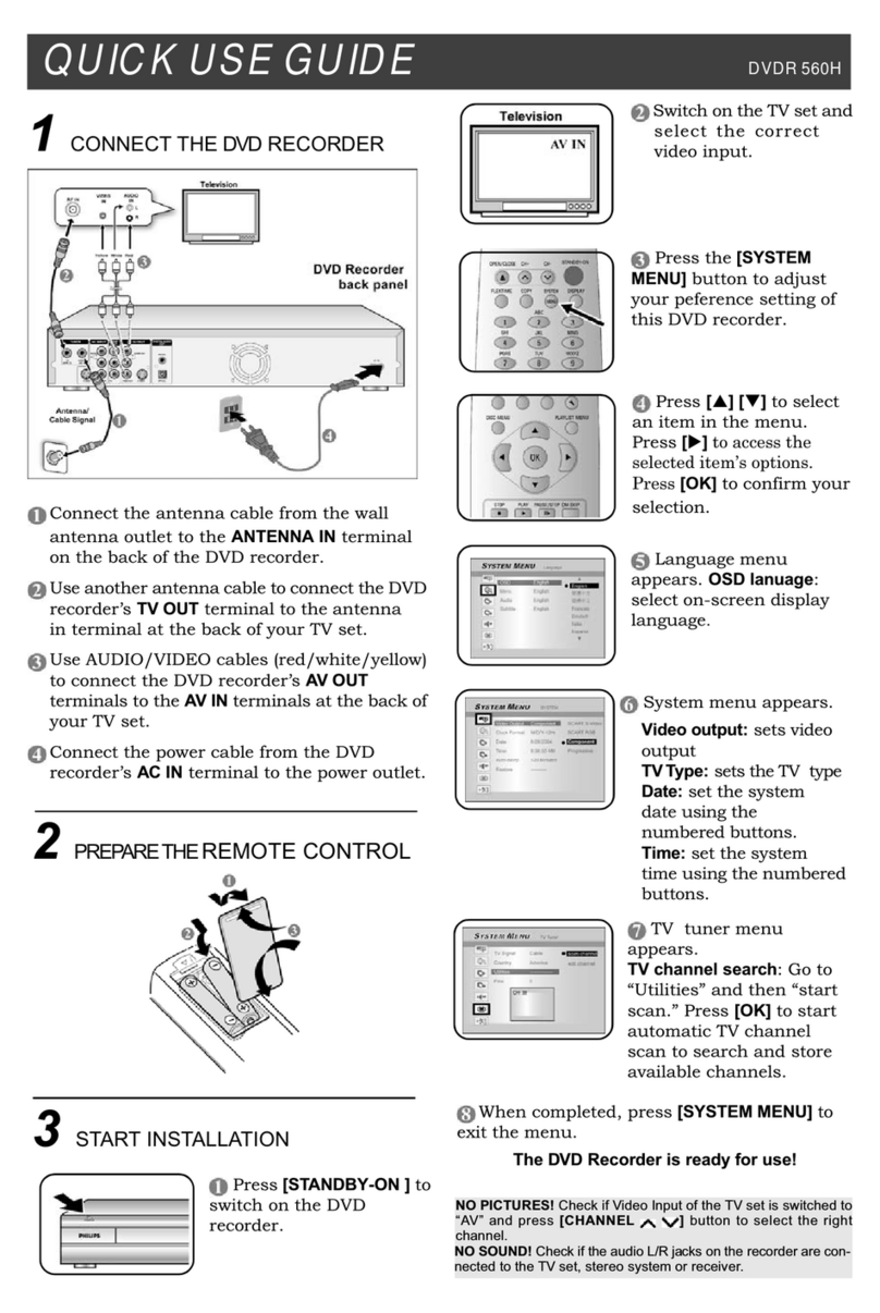 Philips DVDR560H/97 Manuel d'utilisation